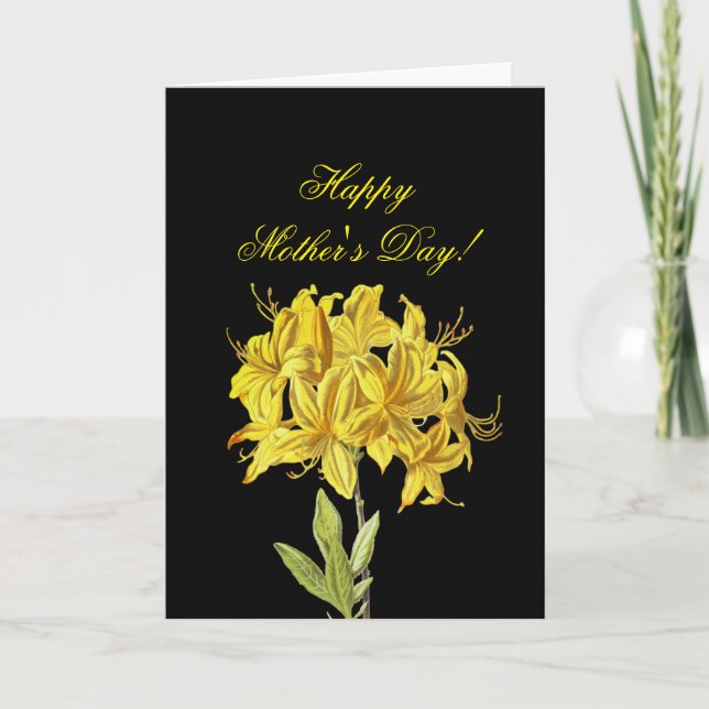 Carte Joyeuse fête des mères aux fleurs jaunes (Devant)