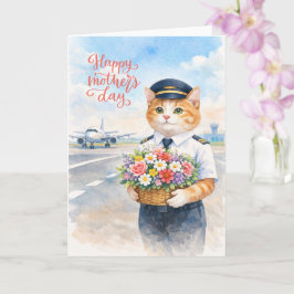 Carte Joyeuse fête des Mères avec des fleurs de Pilot