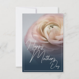 Carte Joyeuse fête des Mères avec une grande rose rose