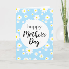 Carte Joyeuse fête des mères Bleue marguerite