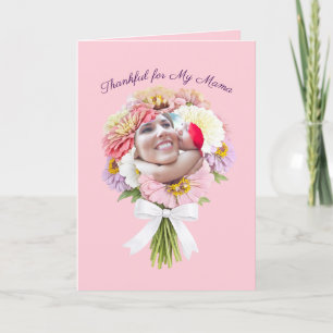 Carte Joyeuse fête des mères Bouquet de zinnias Photo pe