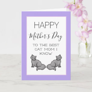 Carte Joyeuse Fête des Mères Chat Maman