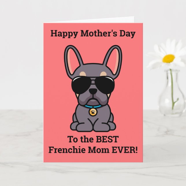 Carte Joyeuse fête des mères de la part de Dog Lilac Tan (Petite plante)
