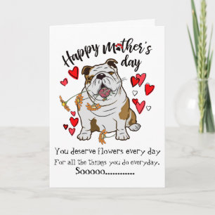 Carte Joyeuse fête des mères de votre Bulldog Dog Card