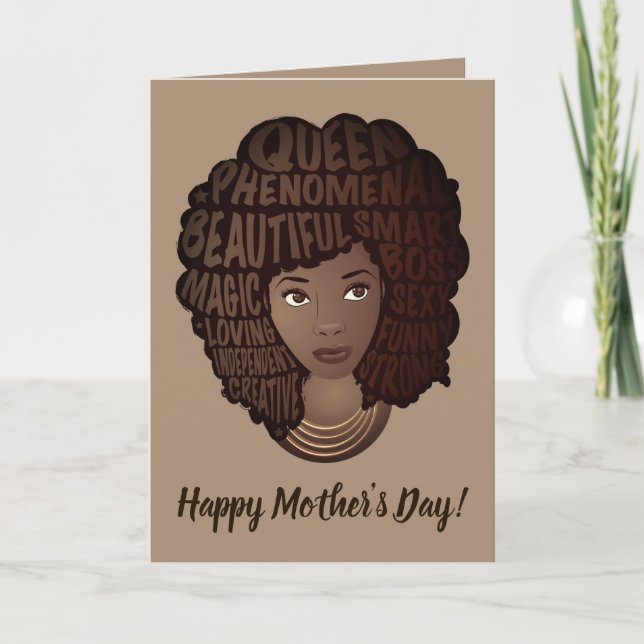 Carte Joyeuse fête des mères, encouragement des femmes n (Devant)
