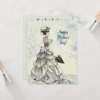Joyeuse fête des mères Femme victorienne Parasol B