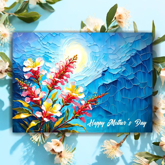 Carte Joyeuse fête des mères Fleurs de Myrte australienn (Beautiful card that any flower loving Mom would appreciate it! )