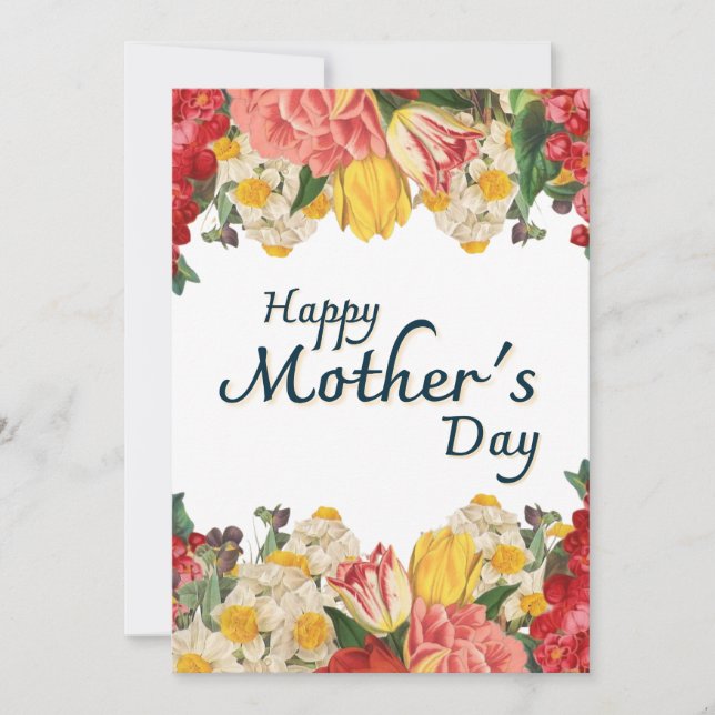 Carte Joyeuse Fête des Mères - Fleurs Sauvages Bot (Devant)