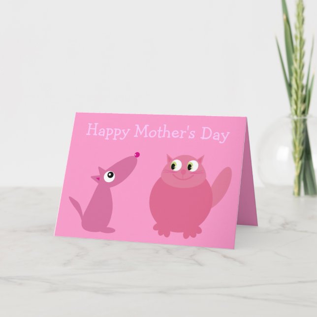 Carte Joyeuse Fête des Mères Fur Kid Maman (Devant)
