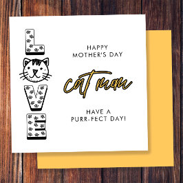 Carte Joyeuse Fête des Mères Jaunes de la Purrfect Chat