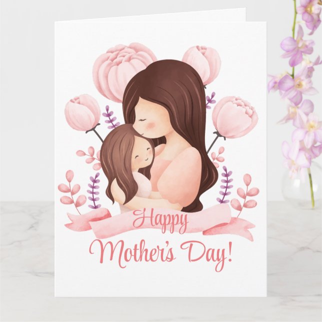 Carte Joyeuse fête des mères meilleure maman du monde pe (Orchidée)
