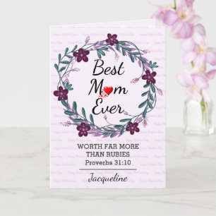 Carte Joyeuse Fête des Mères MEILLEURE MÈRE JAMAIS Prov 