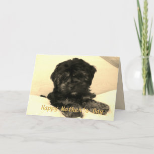 Carte Joyeuse fête des mères mignonne bébé chien