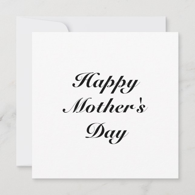 Carte Joyeuse fête des mères noir blanc script élégant (Devant)