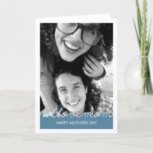 Carte Joyeuse Fête des mères Photo Amour Maman Marine Bl