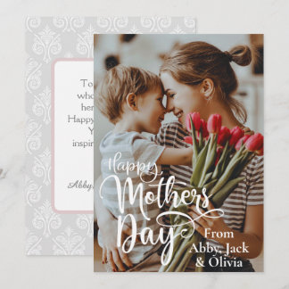 Carte Joyeuse Fête des Mères Photo et Texte Personnalisé