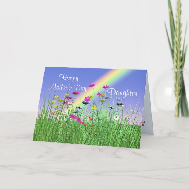 Carte Joyeuse Fête des mères pour fille Fleurs de printe (Devant)