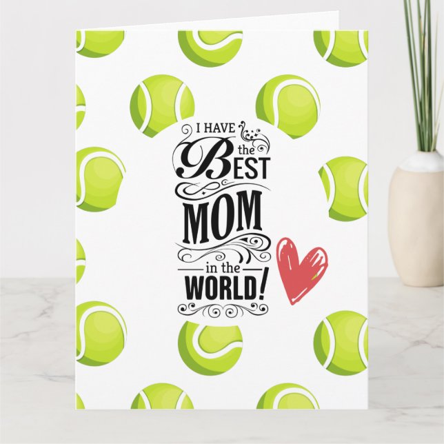 Carte Joyeuse fête des mères pour la mère de tennis avec (Devant)