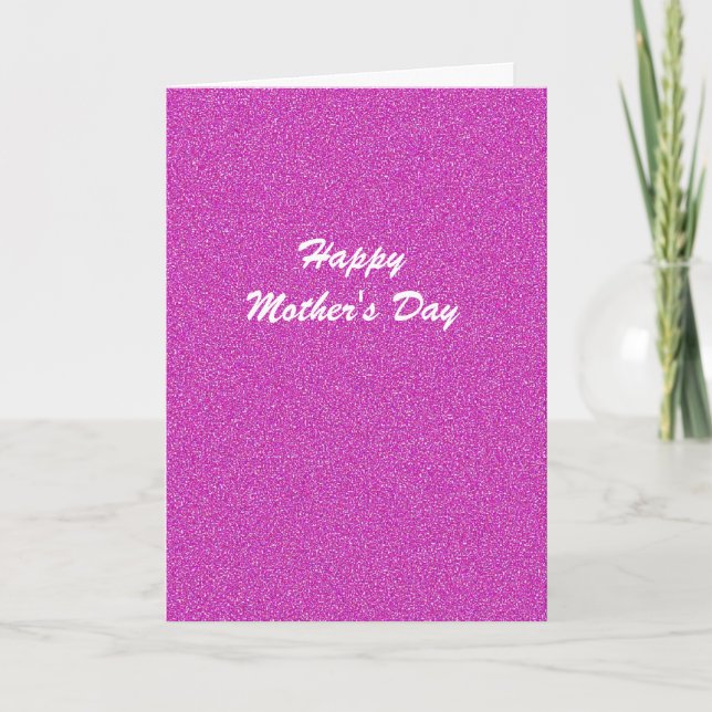 Carte Joyeuse fête des mères rose vif (Devant)