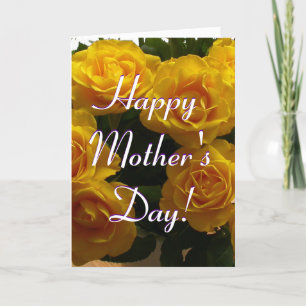 Carte Joyeuse fête des mères Roses Jaunes I