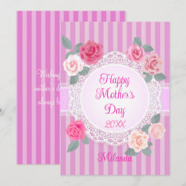 Carte Joyeuse Fête des Mères Roses Roses