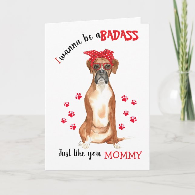 Carte Joyeuse fête des Mères Sale Gosse ton chien de Box (Devant)