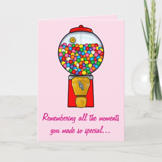 Carte Joyeuse fête des mères Souvenirs doux boule de gom (Devant)