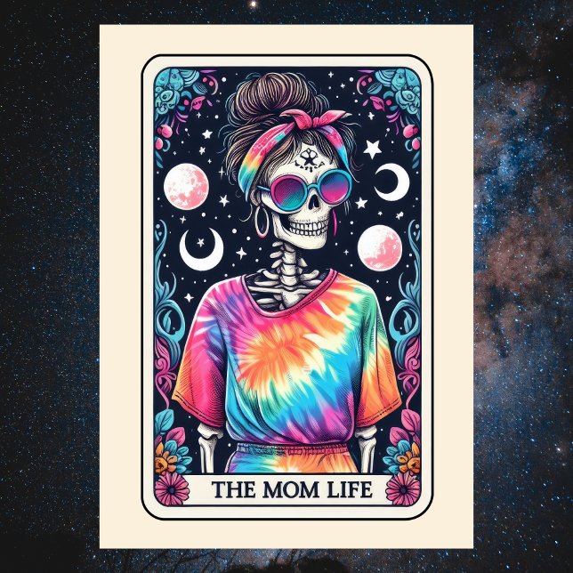 Carte Joyeuse Fête des Mères Squelette Maman Vie Tarot (Happy Mother's Day Skeleton Mom Life Tarot Card
)