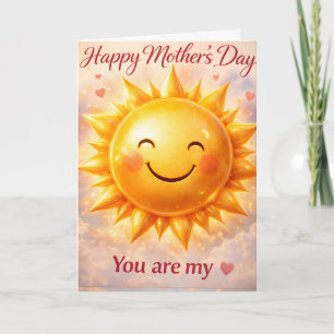 Carte Joyeuse fête des Mères, tu es mon soleil adorable 