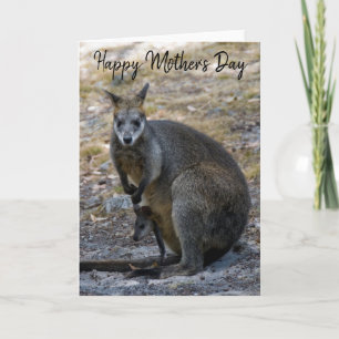 Carte Joyeuse Fête des Mères Wallaby Bébé Joey