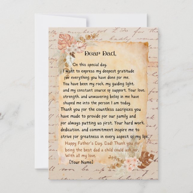 Carte Joyeuse Fête des Pères (Devant)