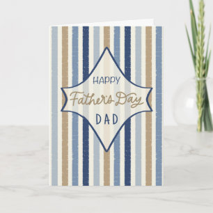 Carte Joyeuse fête des pères à Papa Rayures bleues en dé