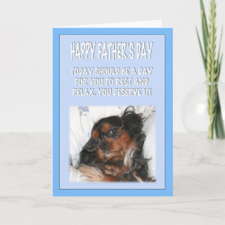 Carte Joyeuse fête des Pères Cavalier King Charles Spani