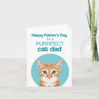 Carte Joyeuse fête des pères chat orange tabby