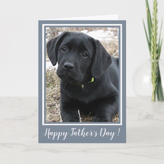 Carte Joyeuse fête des Pères - Chiot Labrador Retriever  (Devant)