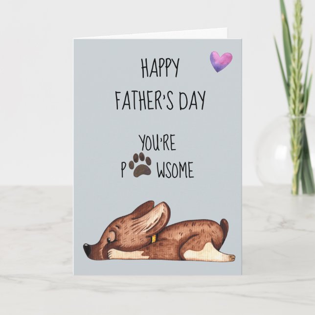 Carte Joyeuse fête des pères de la part du chien Tu es s (Devant)