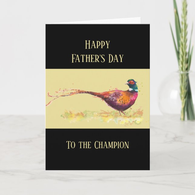 Carte Joyeuse Fête des Pères Faisan Oiseau de Gibier (Devant)