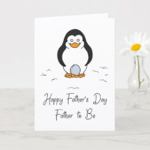 Joyeuse fête des pères futur papa manchot avec oeu