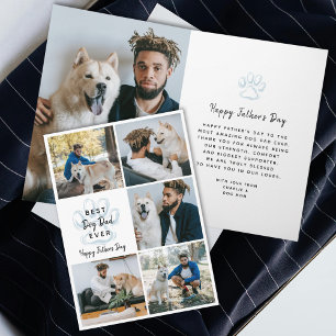 Carte Joyeuse fête des pères Meilleur papa chien ever Co
