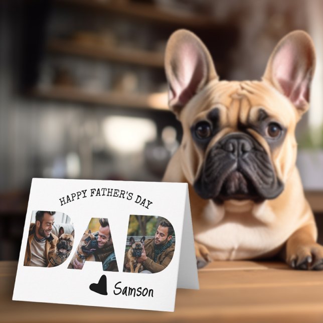 Carte Joyeuse fête des pères, papa De la part du chien M (Créateur téléchargé)