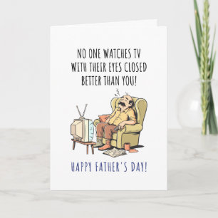 Carte Joyeuse fête des pères Papa drôle en train de fair