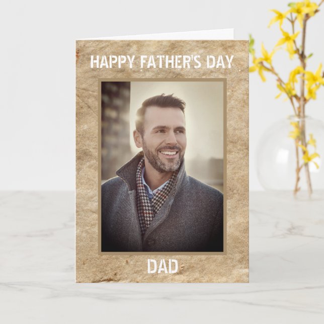 Carte Joyeuse fête des pères papa photo personnalisée (Fleur jaune)