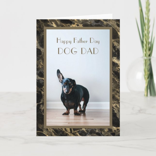 Carte Joyeuse Fête des Pères Photo de Papa Chien (Devant)