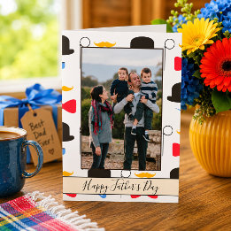 Carte Joyeuse Fête des Pères Photo Hipster