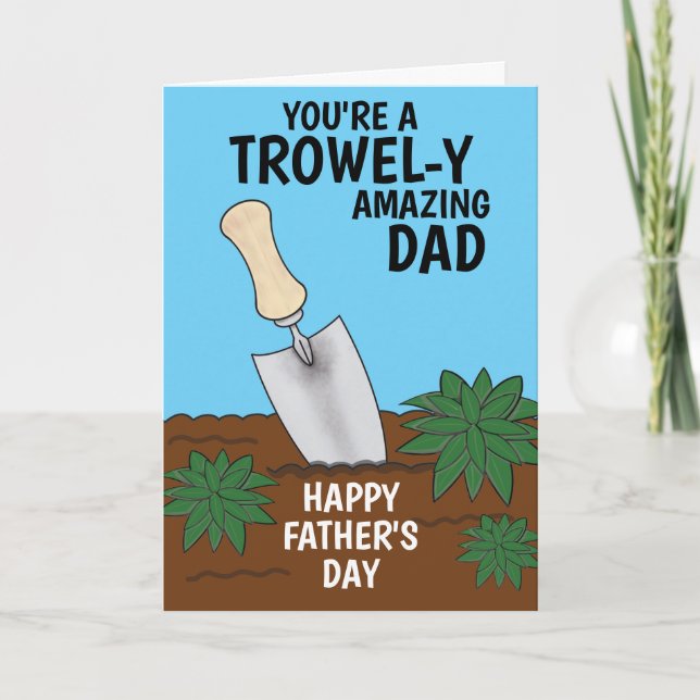 Carte Joyeuse Fête des Pères pour un Papa Jardinier (Devant)