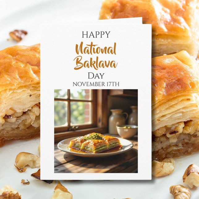Carte Joyeuse Fête nationale du baklava | 17 novembre (Créateur téléchargé)