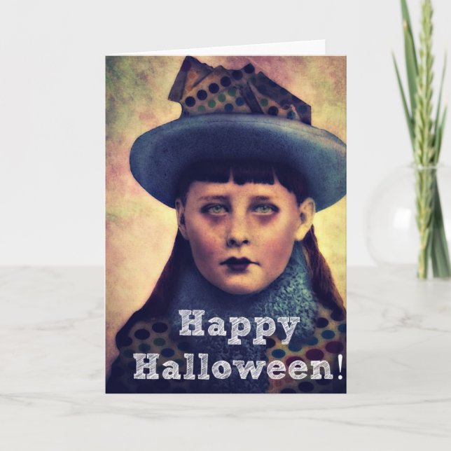 Carte Joyeuse fille d'Halloween (Devant)