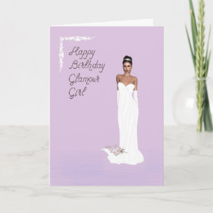 Carte Joyeuse Fille Glamor Anniversaire Jolie Dame
