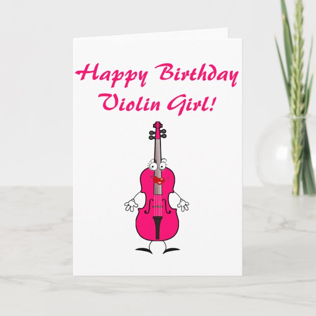 Carte Joyeuse fille violon anniversaire (Devant)