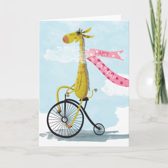 Carte Joyeuse Giraffe d'anniversaire (Devant)